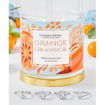 Charmed Aroma sojowa świeca zapachowa z biżuterią 12 oz 340 g Pierścionek - Orange Creamsicle