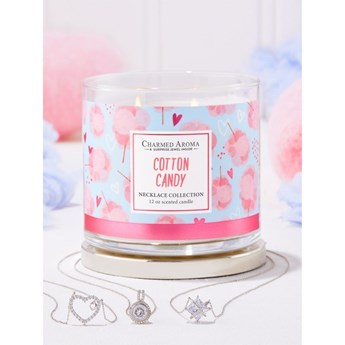 Charmed Aroma sojowa świeca zapachowa z biżuterią 12 oz 340 g Naszyjnik - Cotton Candy