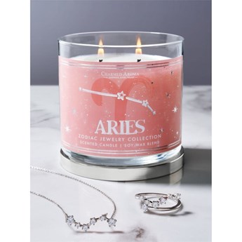 Charmed Aroma sojowa świeca zapachowa z biżuterią 12 oz 340 g Naszyjnik - Aries Baran Zodiak