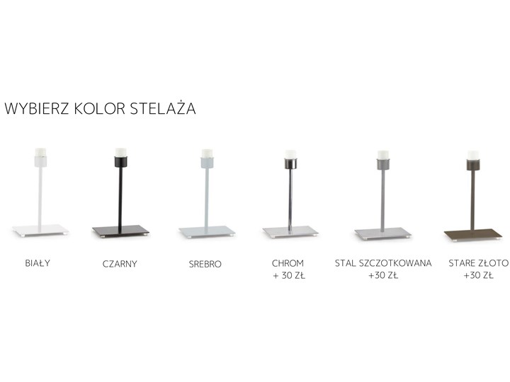 LAMPA NA STOLIK MIKKA STOŻEK BRILL Lampa z abażurem Tworzywo sztuczne Wysokość 39 cm Stal Chrom Styl Nowoczesny