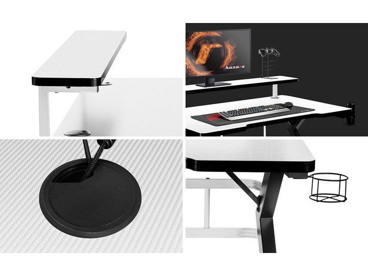 Biurko Gamingowe Huzaro Hero 5.0 White Kategoria Biurka Szerokość 120 cm Biurko z nadstawką Stal Głębokość 60 cm Aluminium Pomieszczenie Pokój nastolatka