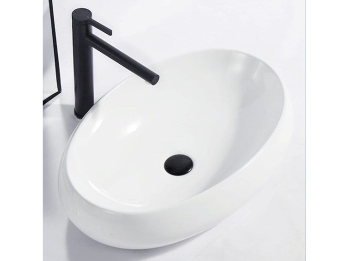 VELDMAN UMYWALKA CERAMICZNA ALANIA 60x40 48x34 Kategoria Umywalki Owalne Ceramika Szerokość 60 cm Meblowe Szerokość 48 cm Nablatowe Kolor Biały