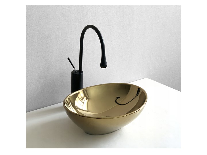 VELDMAN UMYWALKA CERAMICZNA VERA GOLD ZŁOTA Meblowe Szerokość 41 cm Owalne Ceramika Kolor Złoty Nablatowe Kategoria Umywalki