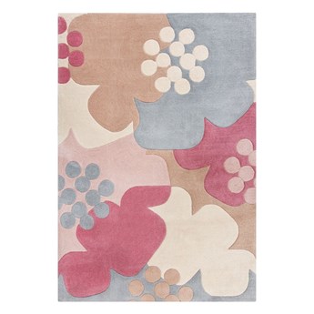 Szaro-różowy dywan Flair Rugs Retro Floral, 160x230 cm