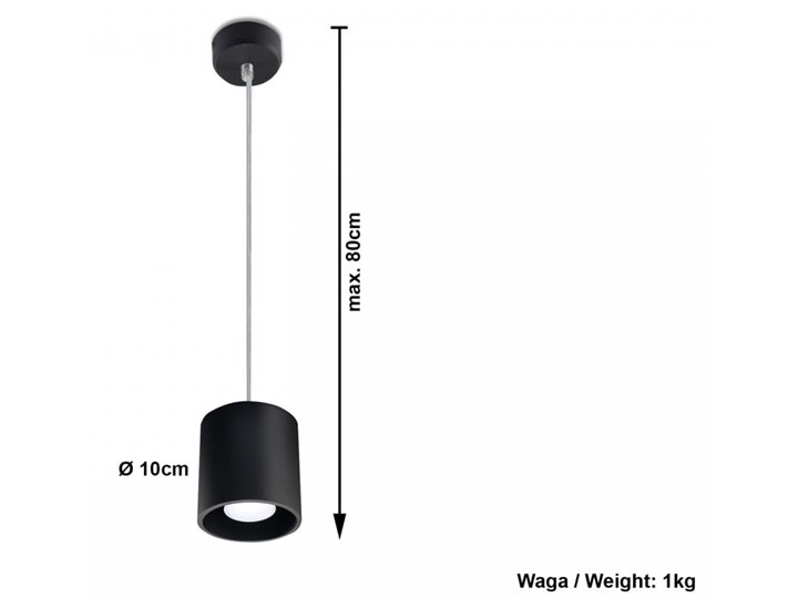 Lampa Wisząca ORBIS 1 Czarny Funkcje Brak dodatkowych funkcji Lampa z kloszem Kategoria Lampy wiszące