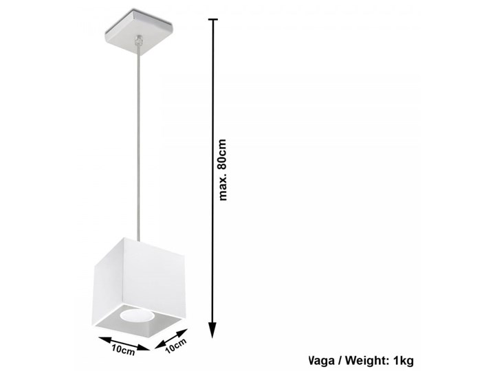 Lampa Wisząca QUAD 1 Biały Funkcje Brak dodatkowych funkcji Lampa z kloszem Kategoria Lampy wiszące