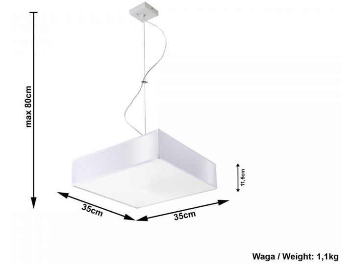 Lampa Wisząca HORUS 35 Biały Lampa z kloszem Funkcje Brak dodatkowych funkcji Kategoria Lampy wiszące