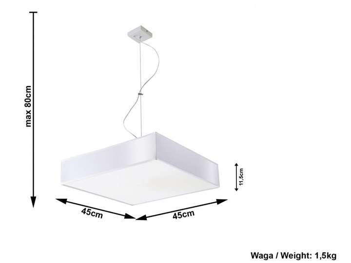 Lampa Wisząca HORUS 45 Biały Lampa z kloszem Kategoria Lampy wiszące