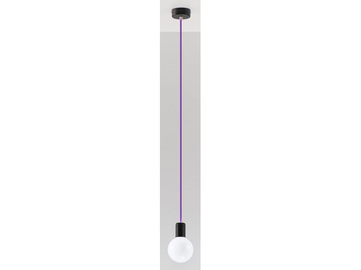 Lampa Wisząca EDISON Fioletowa Stal Tkanina Metal Kategoria Lampy wiszące