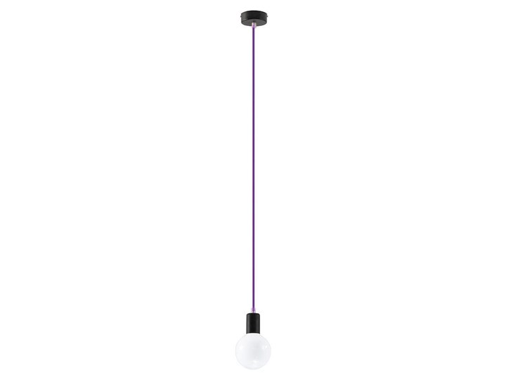 Lampa Wisząca EDISON Fioletowa Stal Tkanina Metal Kolor Fioletowy