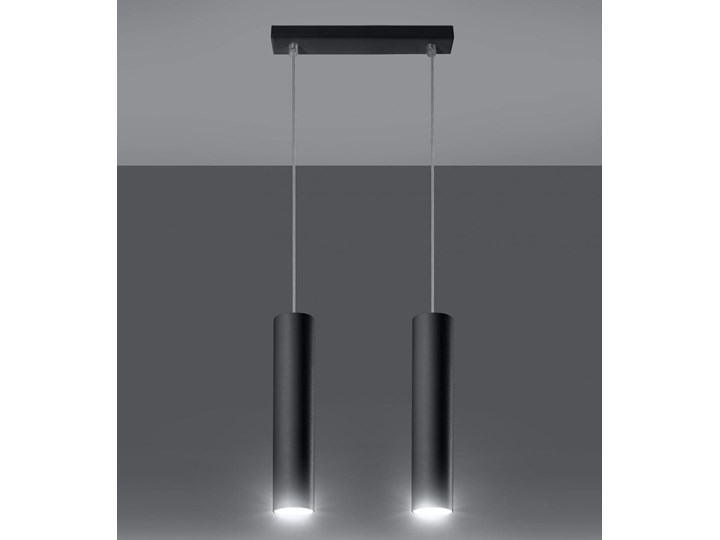 Lampa Wisząca LAGOS 2 Czarny Metal Lampa z kloszem Stal Kategoria Lampy wiszące