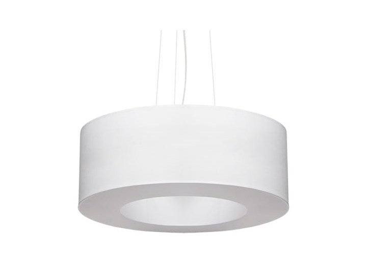 Żyrandol SATURNO 50 biały Metal Lampa z kloszem Stal Tkanina Funkcje Brak dodatkowych funkcji