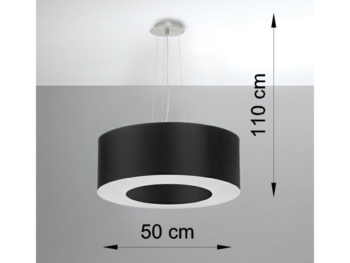 Żyrandol SATURNO 50 czarny Metal Stal Tkanina Lampa z kloszem Kategoria Lampy wiszące