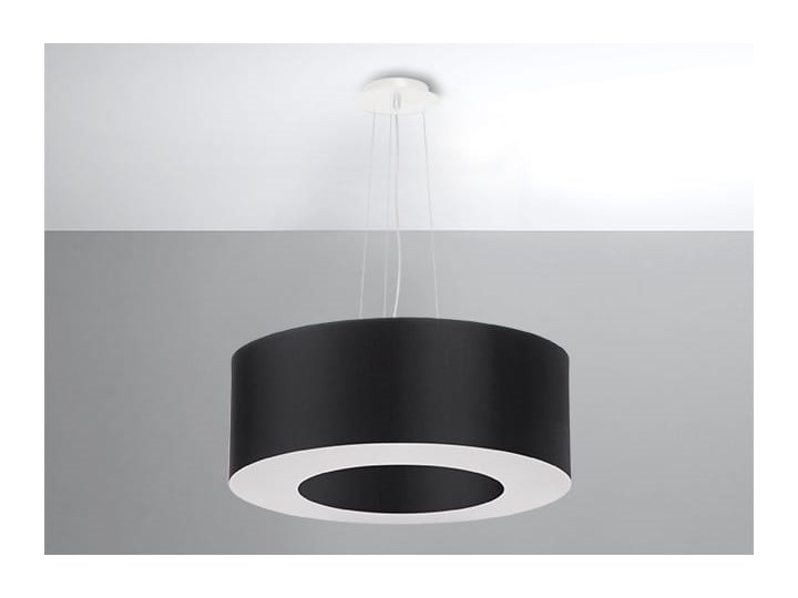 Żyrandol SATURNO 50 czarny Tkanina Lampa z kloszem Stal Metal Kategoria Lampy wiszące