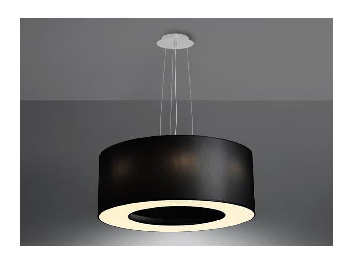 Żyrandol SATURNO 50 czarny Stal Tkanina Metal Lampa z kloszem Kategoria Lampy wiszące