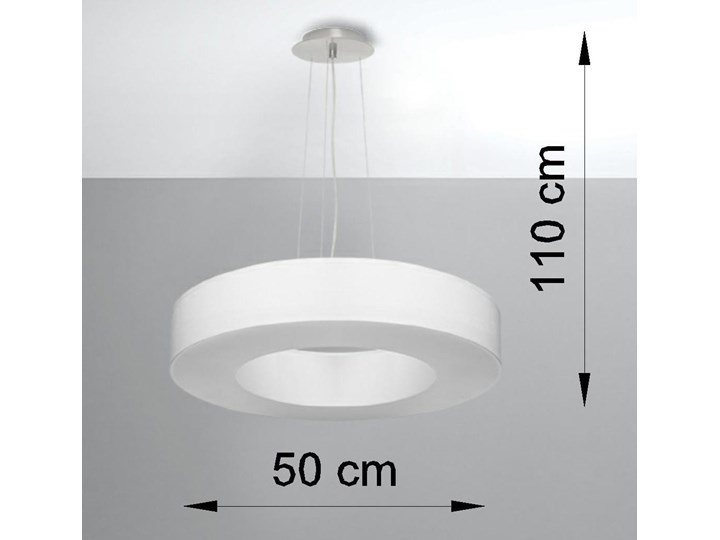 Żyrandol SATURNO SLIM 50 biały Tkanina Stal Metal Lampa z kloszem Funkcje Brak dodatkowych funkcji Kategoria Lampy wiszące