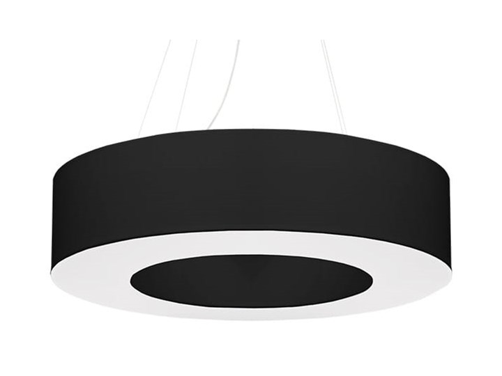Żyrandol SATURNO 70 czarny Metal Lampa z kloszem Tkanina Stal Kategoria Lampy wiszące