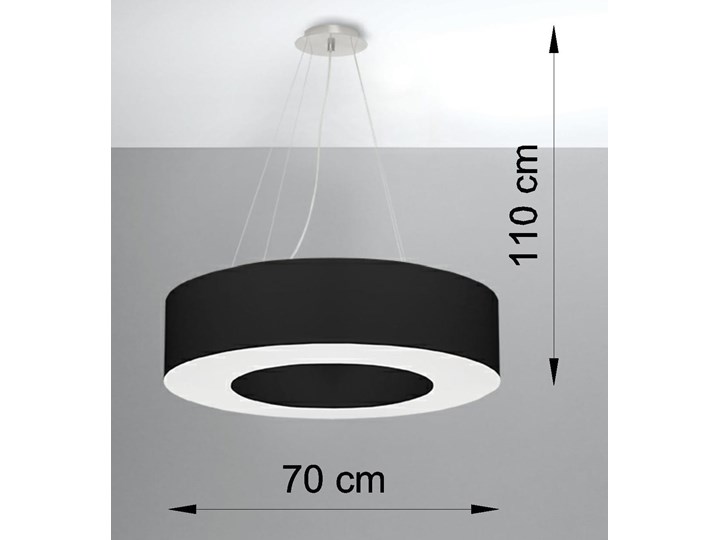 Żyrandol SATURNO 70 czarny Tkanina Stal Lampa z kloszem Metal Kategoria Lampy wiszące