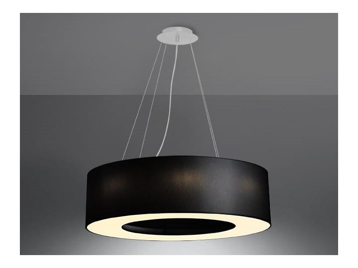 Żyrandol SATURNO 70 czarny Stal Tkanina Metal Lampa z kloszem Kategoria Lampy wiszące