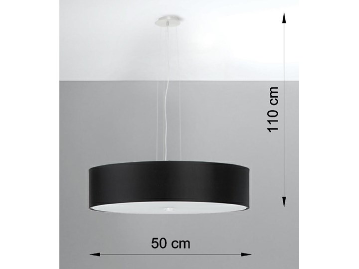 Żyrandol SKALA 50 czarny Tkanina Lampa z kloszem Stal Szkło Metal Kategoria Lampy wiszące