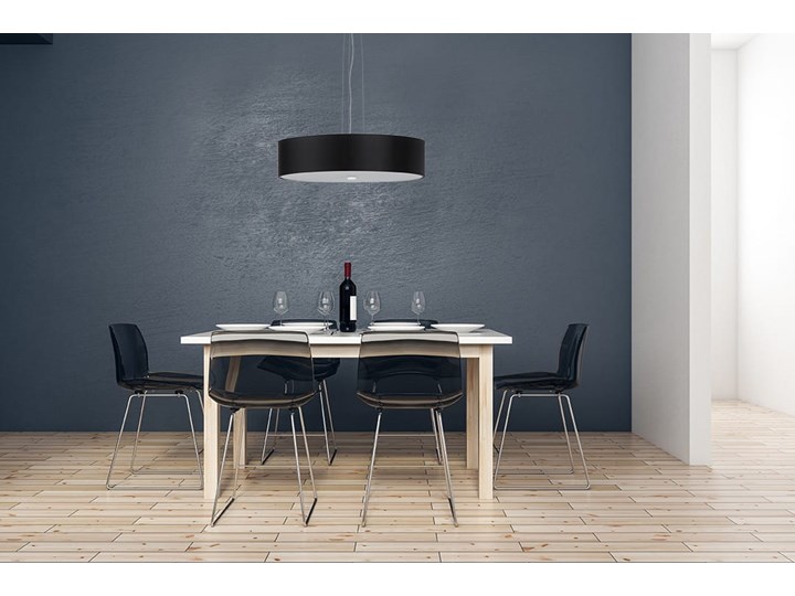 Żyrandol SKALA 50 czarny Metal Lampa z kloszem Tkanina Stal Szkło Kategoria Lampy wiszące