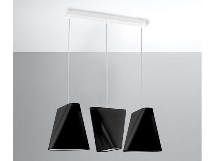 Żyrandol BLUM 3 czarny Metal Stal Tkanina Lampa z kloszem Kategoria Lampy wiszące