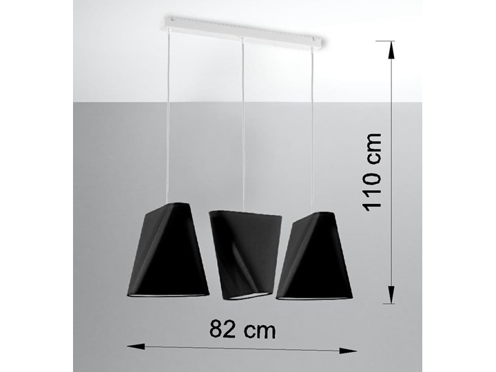 Żyrandol BLUM 3 czarny Lampa z kloszem Stal Tkanina Metal Kategoria Lampy wiszące