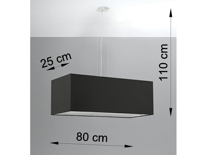 Żyrandol SANTA BIS 80 czarny Stal Metal Tkanina Lampa z kloszem Kategoria Lampy wiszące