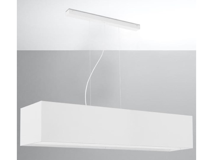 Żyrandol SANTA 120 biały Stal Metal Lampa z kloszem Tkanina Kategoria Lampy wiszące