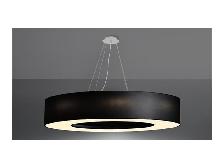 Żyrandol SATURNO 90 czarny Tkanina Lampa z kloszem Stal Metal Kategoria Lampy wiszące