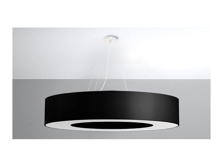 Żyrandol SATURNO 90 czarny Metal Stal Lampa z kloszem Tkanina Kategoria Lampy wiszące
