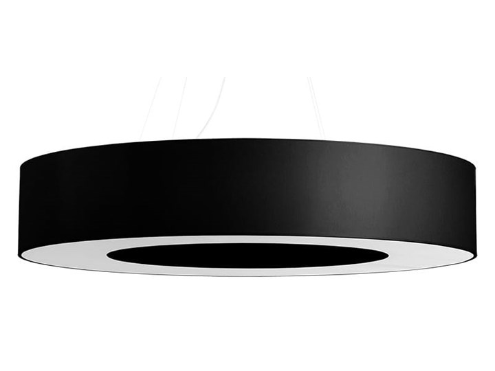 Żyrandol SATURNO 90 czarny Tkanina Lampa z kloszem Metal Stal Kategoria Lampy wiszące