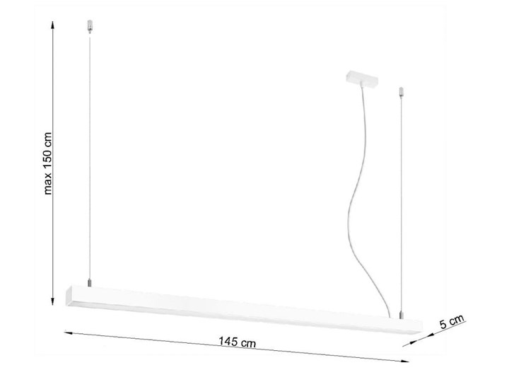 Lampa wisząca PINNE 150 biała 4000K Kolor Biały Kategoria Lampy wiszące