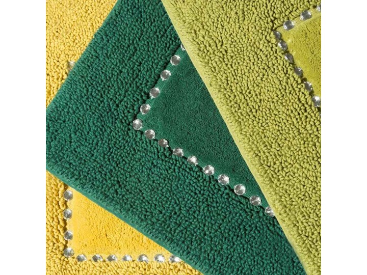 Dywanik bawełniany z kryształkami DB-09 60x90 cm Kategoria Dywaniki łazienkowe Prostokątny Bawełna 50x70 cm 75x150 cm Kolor Zielony
