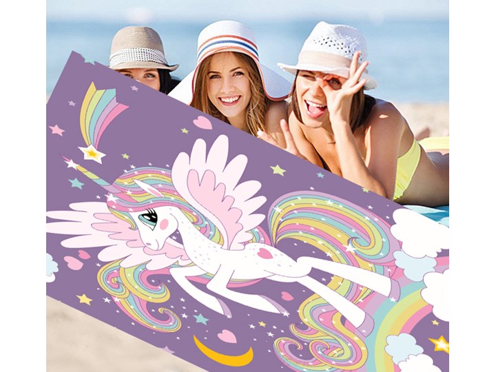 Ręcznik plażowy 100x180 RPG-021 Dziecięce Ręcznik z kapturkiem Kategoria Ręczniki Ręcznik kąpielowy 100x180 cm Kolor Fioletowy