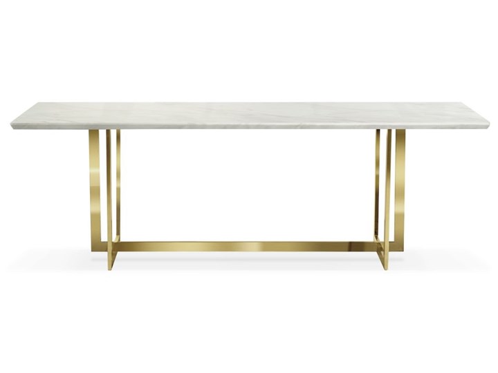 Stół biało złoty / marmur syntetyk/ Ramona Wysokość 77 cm Długość 220 cm Kolor Biały Stal Styl Glamour