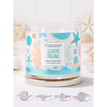 Charmed Aroma sojowa świeca zapachowa z biżuterią 12 oz 340 g Pierścionek - Seaside Dreams
