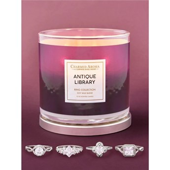Charmed Aroma sojowa świeca zapachowa z biżuterią 12 oz 340 g Pierścionek - Antique Library