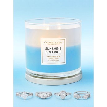 Charmed Aroma sojowa świeca zapachowa z biżuterią 12 oz 340 g Pierścionek - Sunshine Coconut