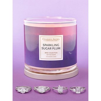 Charmed Aroma sojowa świeca zapachowa z biżuterią 12 oz 340 g Pierścionek - Sparkling Sugar Plum
