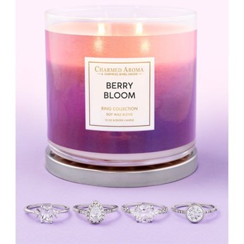 Charmed Aroma sojowa świeca zapachowa z biżuterią 12 oz 340 g Pierścionek - Berry Bloom