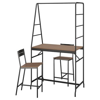 IKEA HÅVERUD / SANDSBERG Stół i 2 stołki, czarny/brązowa bejca, 105 cm