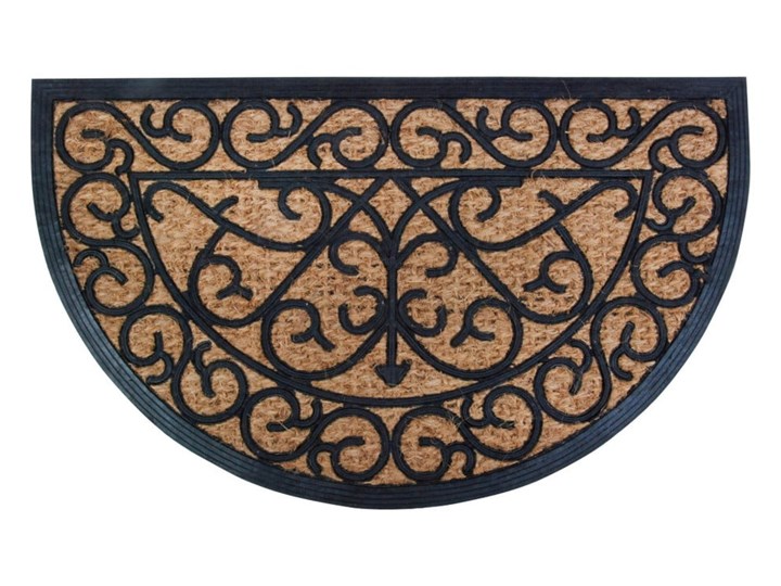 Gumowa półokrągła wycieraczka z włóknem kokosowym Esschert Design Ornamental