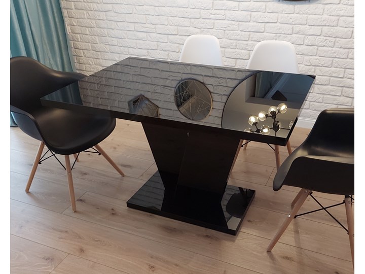 Nierozkładany stół do jadalni w wysokim połysku Niko Wysokość 120 cm Długość 70 cm Szerokość 70 cm Szerokość 80 cm Długość 120 cm Płyta MDF Szerokość 120 cm Wysokość 75 cm Wysokość 70 cm Kształt blatu Prostokątny
