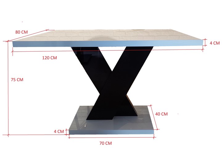 Nierozkładany stół do jadalni w wysokim połysku Oskar Wysokość 70 cm Szerokość 80 cm Szerokość 120 cm Wysokość 120 cm Wysokość 75 cm Kategoria Stoły kuchenne Płyta MDF Szerokość 70 cm Długość 70 cm Długość 120 cm Pomieszczenie Stoły do jadalni