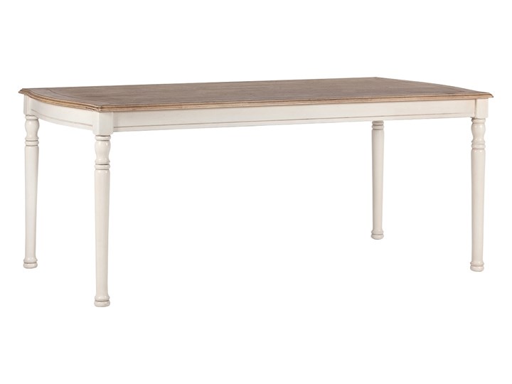 Stół do jadalni Denis, 180 cm, blat orzech, nogi ecru Metal Wysokość 74 cm Drewno Kategoria Stoły kuchenne