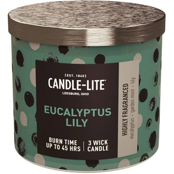 Candle-lite Everyday duża świeca zapachowa w szkle 3 knoty 14 oz 396 g - Eucalyptus Lily
