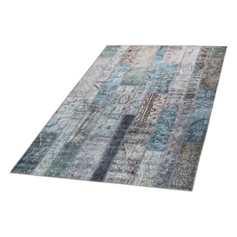 SELSEY Dywan patchwork Patchworkowa Flora z odcieniami turkusu 140x200 cm