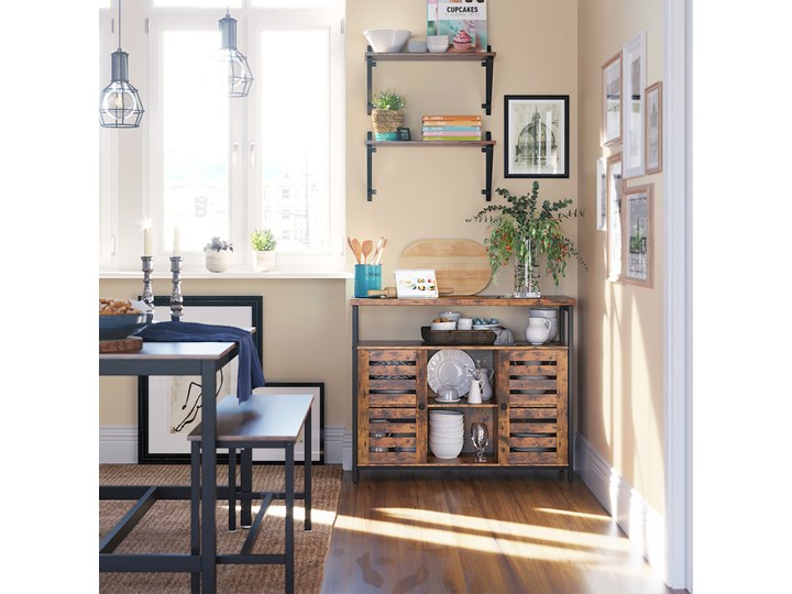 SELSEY Komoda dwudrzwiowa Ramizu z regulowanymi półkami Płyta MDF Głębokość 35 cm Z szafkami Wysokość 80 cm Szerokość 100 cm Kategoria Komody