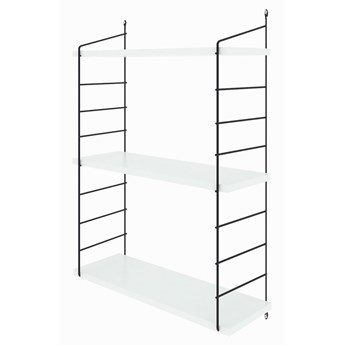 SELSEY Półka ścienna Aldulfin trzypoziomowa biały/czarny